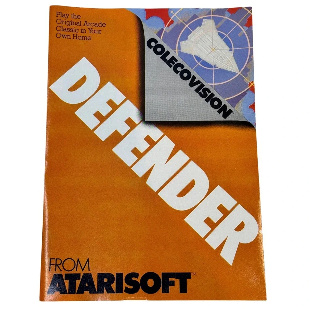 Atarisoft Defender ColecoVision Game Cartridge with Box and Manual 70002 Arcade